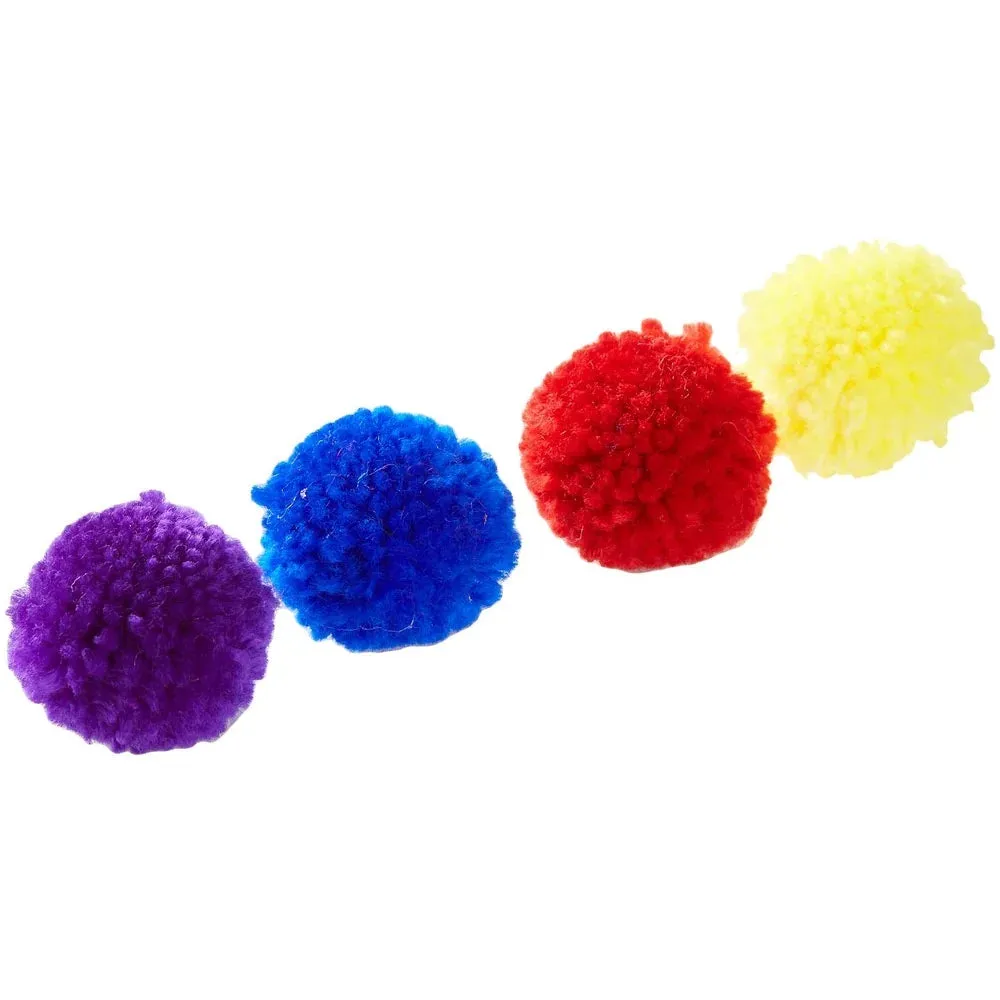 Wool Pom-Pom Catnip Cat Toy, 4 Count