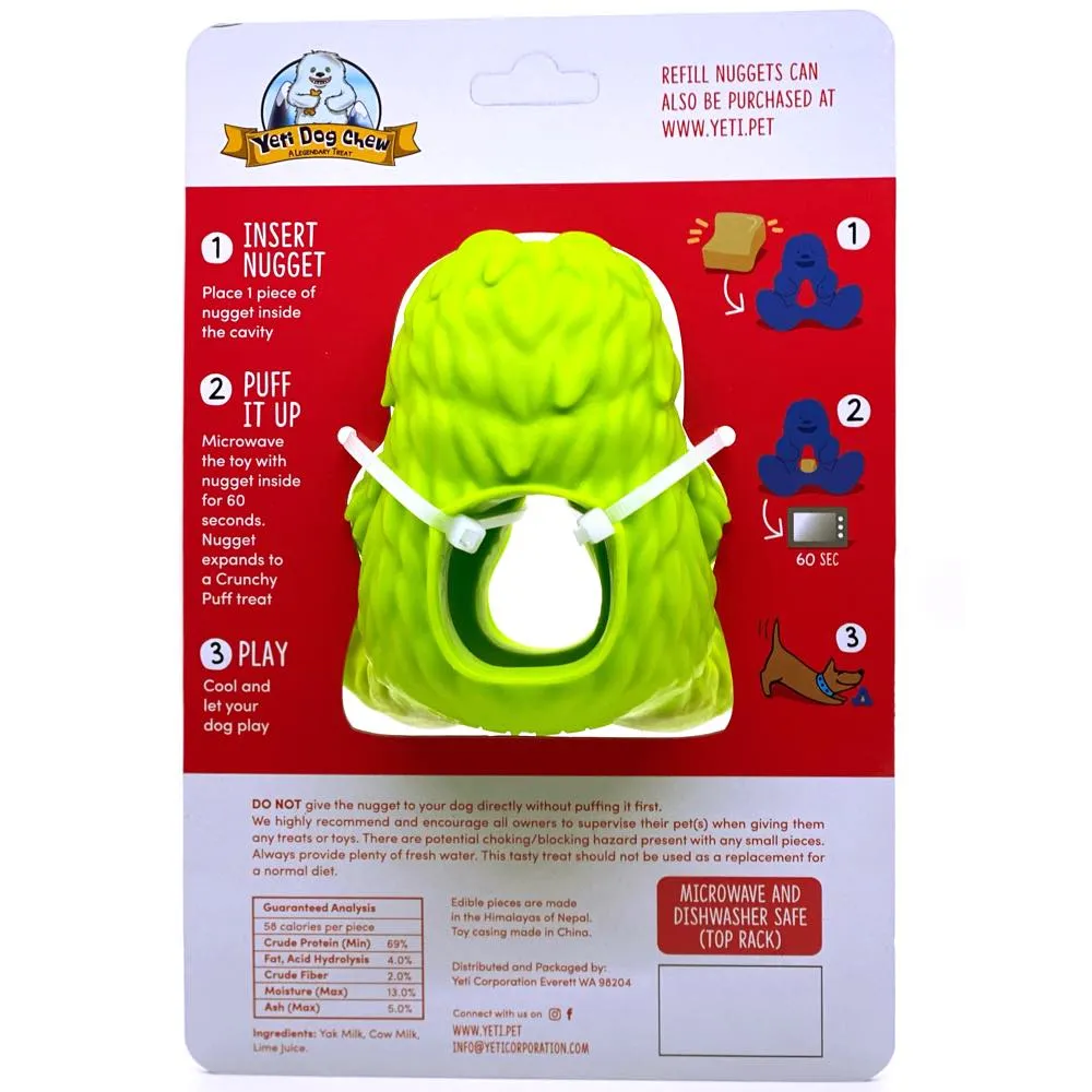 Yeti Dog Chew Puff & Play Hangry Yeti Dog Toy (Green)