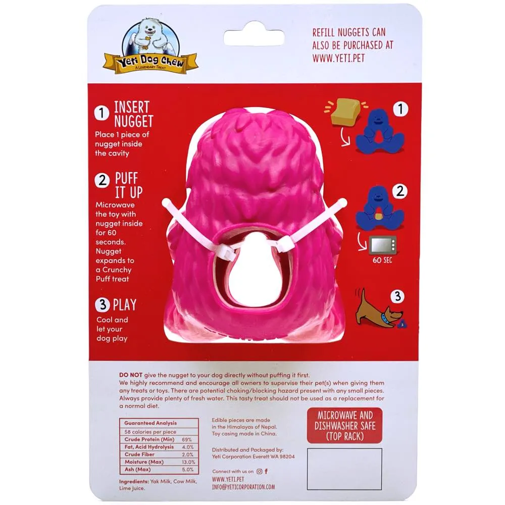 Yeti Dog Chew Puff & Play Hangry Yeti Dog Toy (Pink)